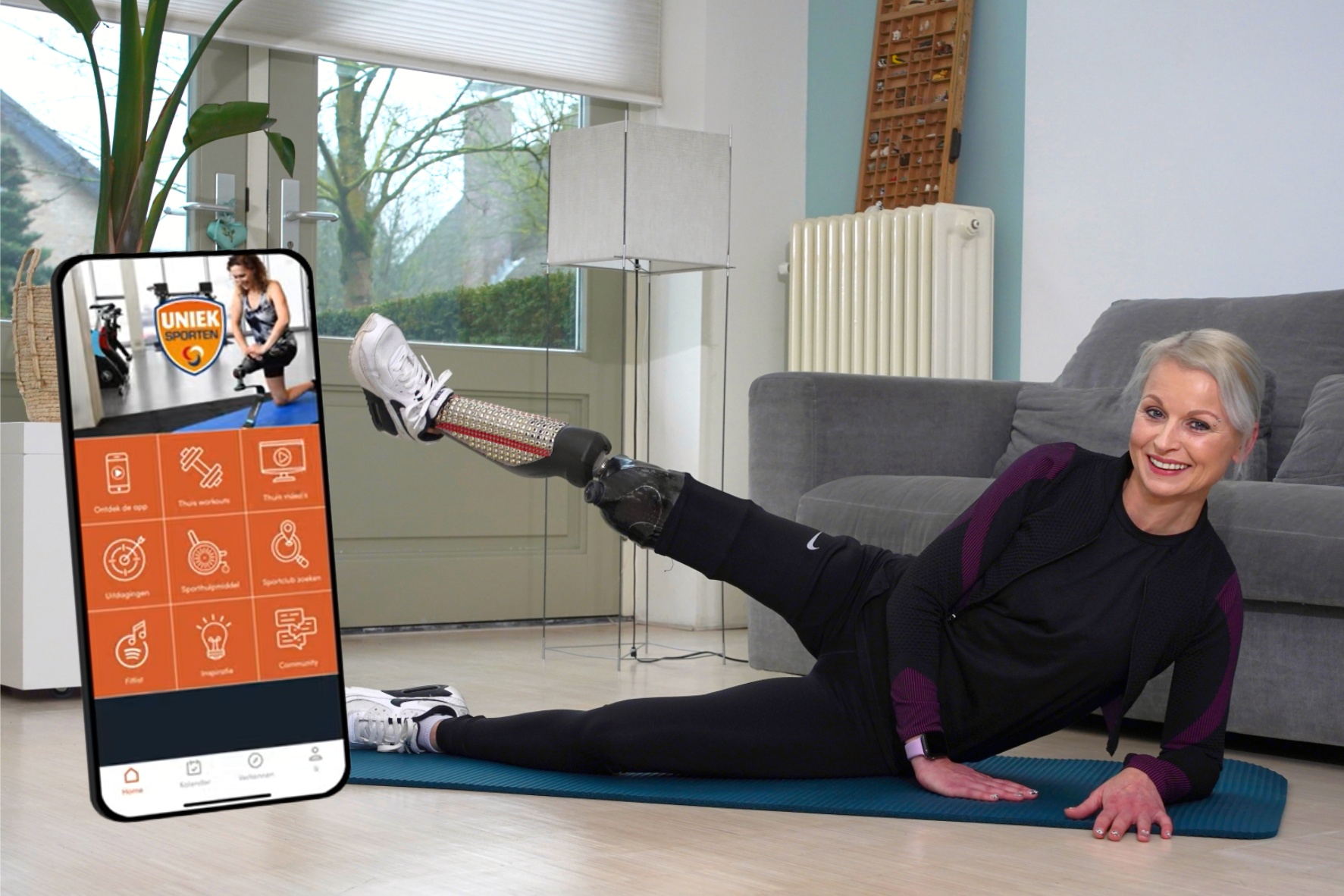 Fonds Gehandicaptensport lanceert fitness app: Uniek Sporten Thuis - Actief