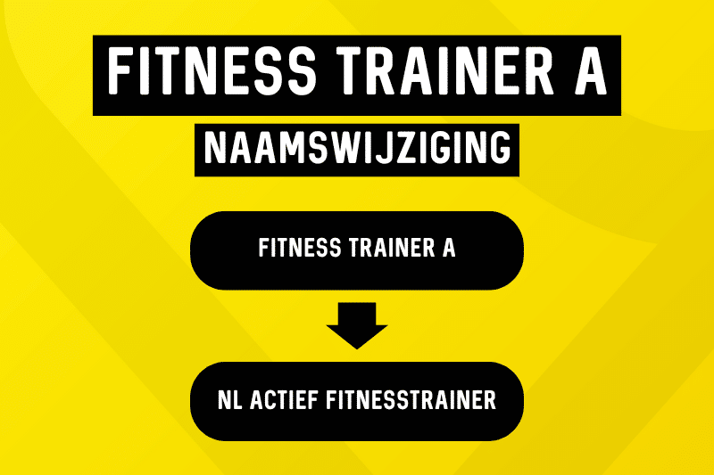 Opleiding fitness trainer A heeft een nieuwe naam NL Actief Fitnesstrainer
