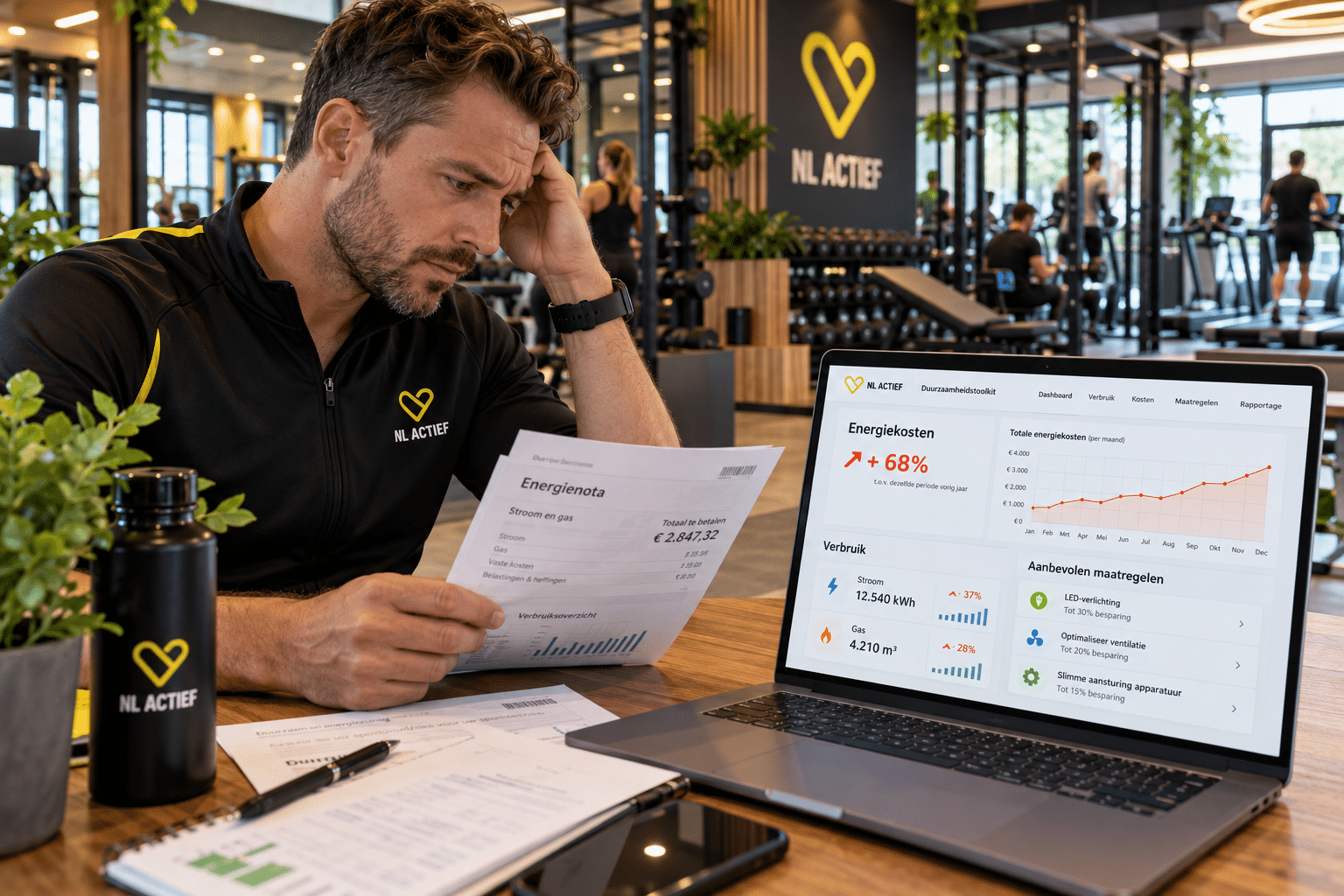 Hoge energiekosten sportschool